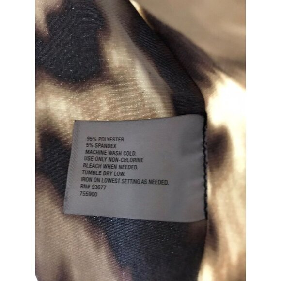 Worthington Women's Medium Leopard Print Pancho Style Top Stretch Gathered Waist - Picture 9 of 9